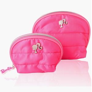 Barbie Pink Plush Set of 2 themed Bags, including Barbie brand throughout bags